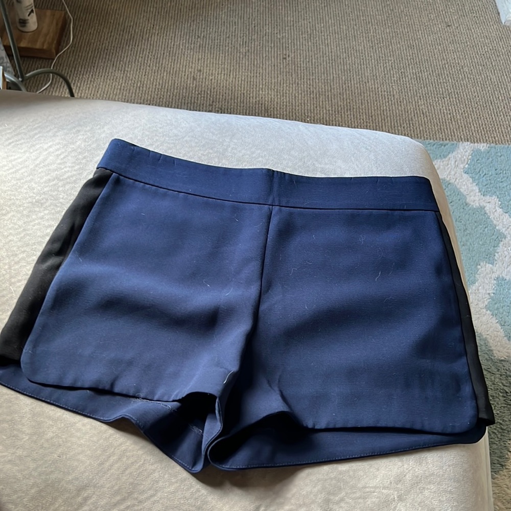 J. Crew navy shorts with black strip zip up size 8
